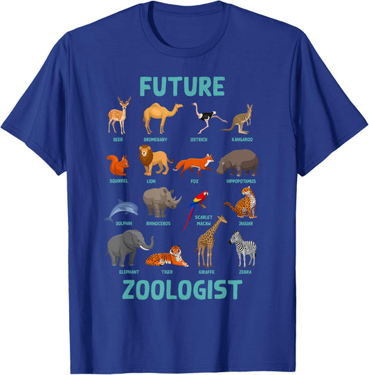 Future Zoologist Funny Wildlife Animals Zookeeper Ideas T-Shirt - T-Shirt | Royal