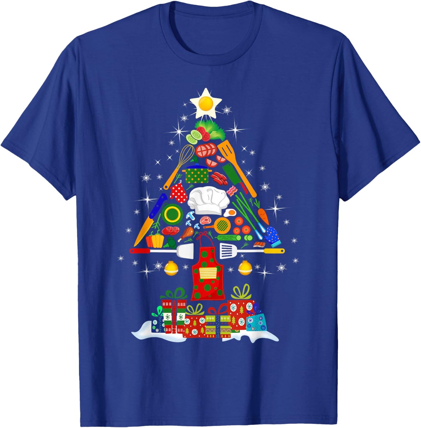 Christmas Tree Chef Cooking Novelty Funny Cook Women T-Shirt - T-Shirt | Royal