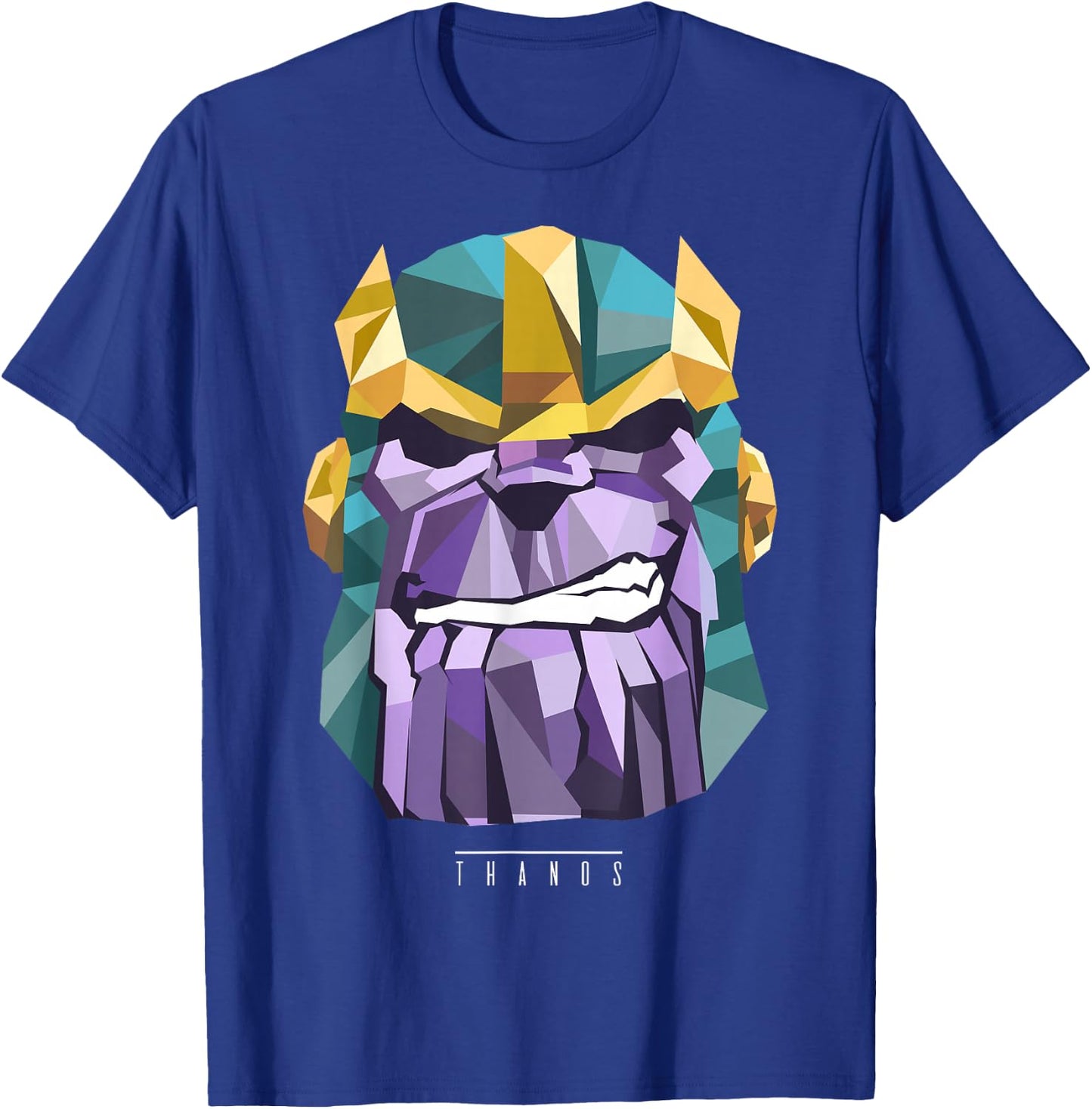 Marvel Thanos Low Poly Geometric Art Head Graphic T-Shirt - T-Shirt | Royal