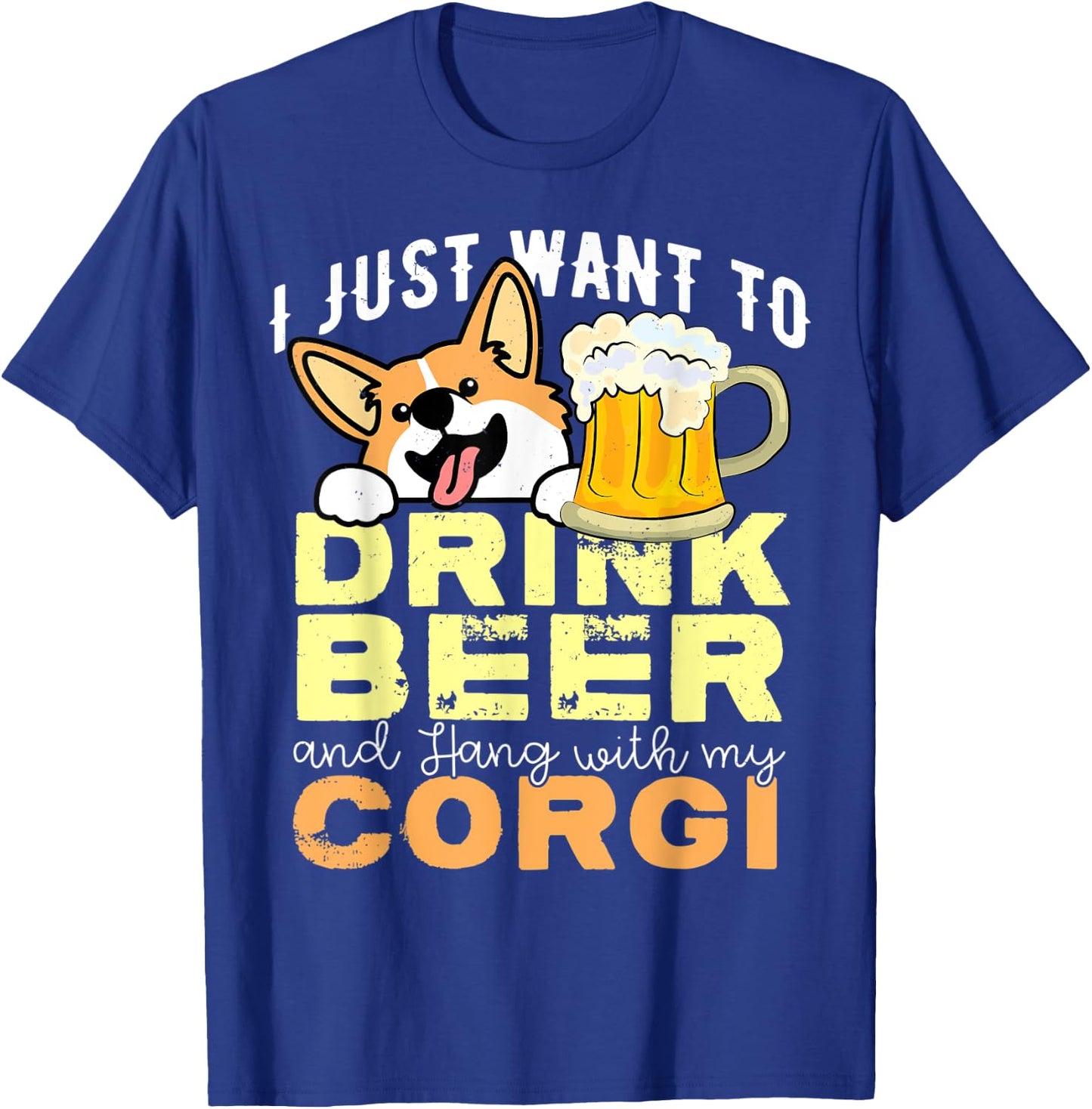 Corgi Dad Shirt Funny Father's Day Dog Lover Gift Beer Men Women T-Shirt - T-Shirt | Royal
