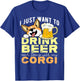 Corgi Dad Shirt Funny Father's Day Dog Lover Gift Beer Men Women T-Shirt - T-Shirt | Royal