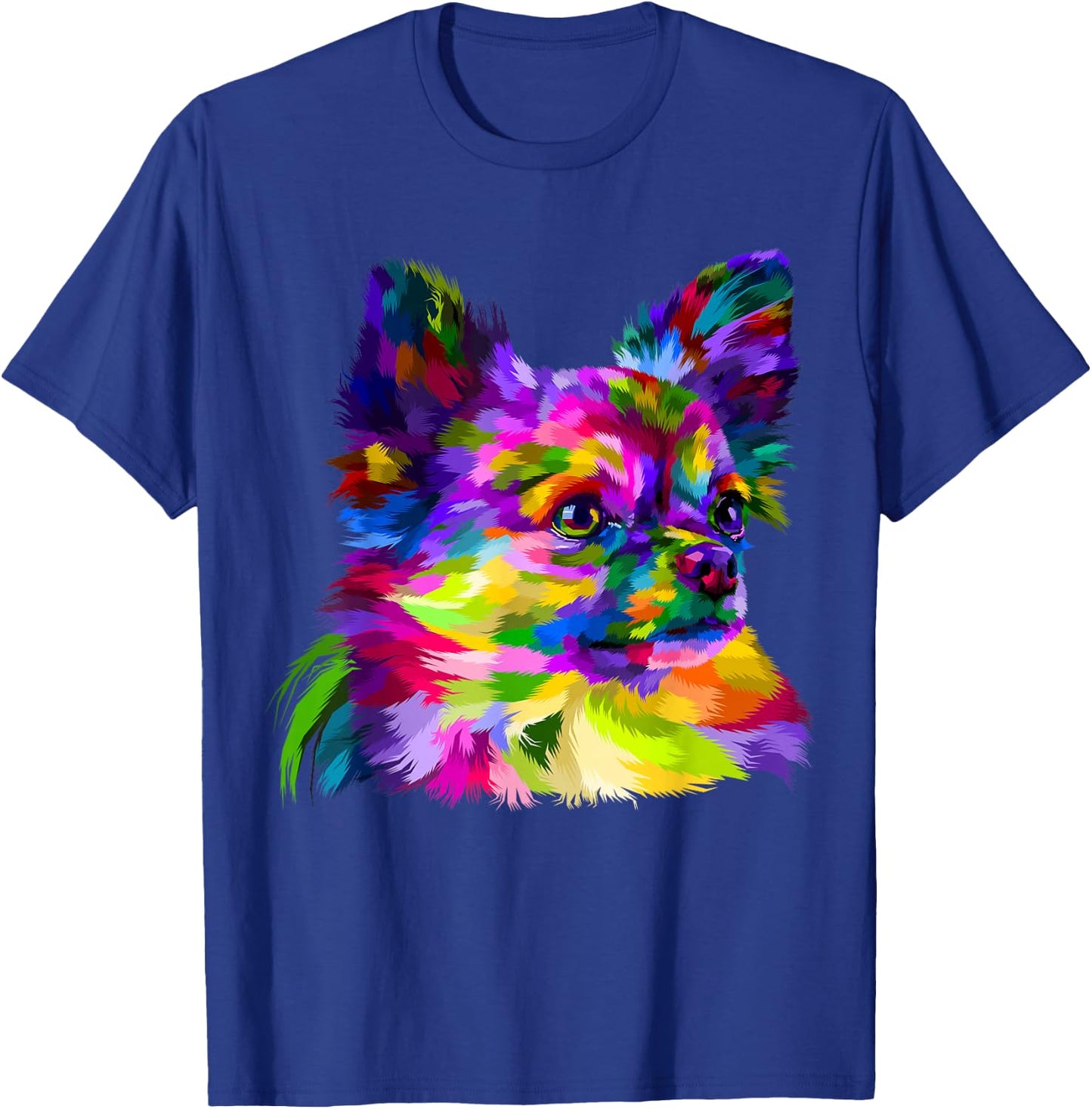 Long Hair Chihuahua Pop Art Portrait Art for Dog Owners T-Shirt - T-Shirt | Royal