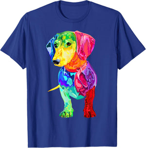 Dog Lover Gifts Dachshund for Colorful Wiener Dog Men Small T-Shirt - T-Shirt | Royal