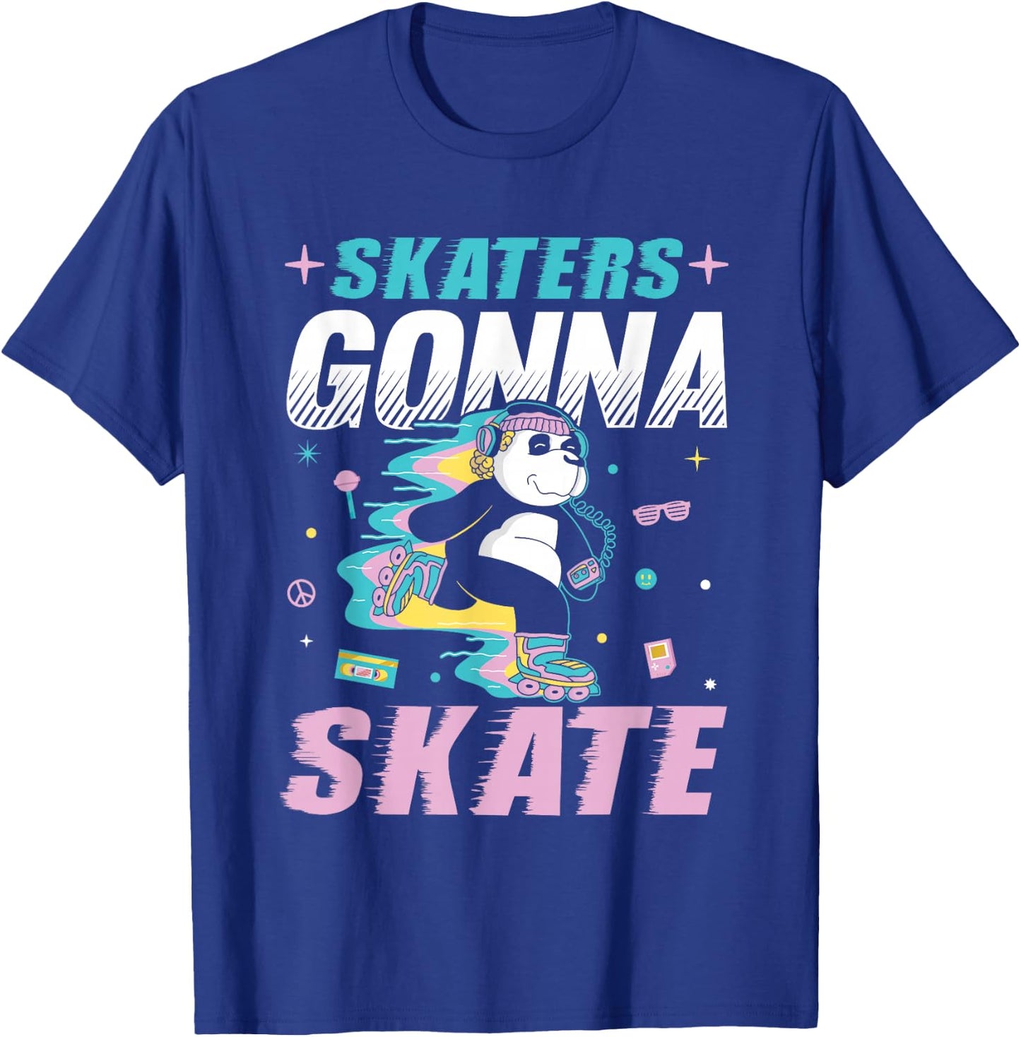 Skaters Gonna Skate Roller Disco Roller Skating T-Shirt - T-Shirt | Royal