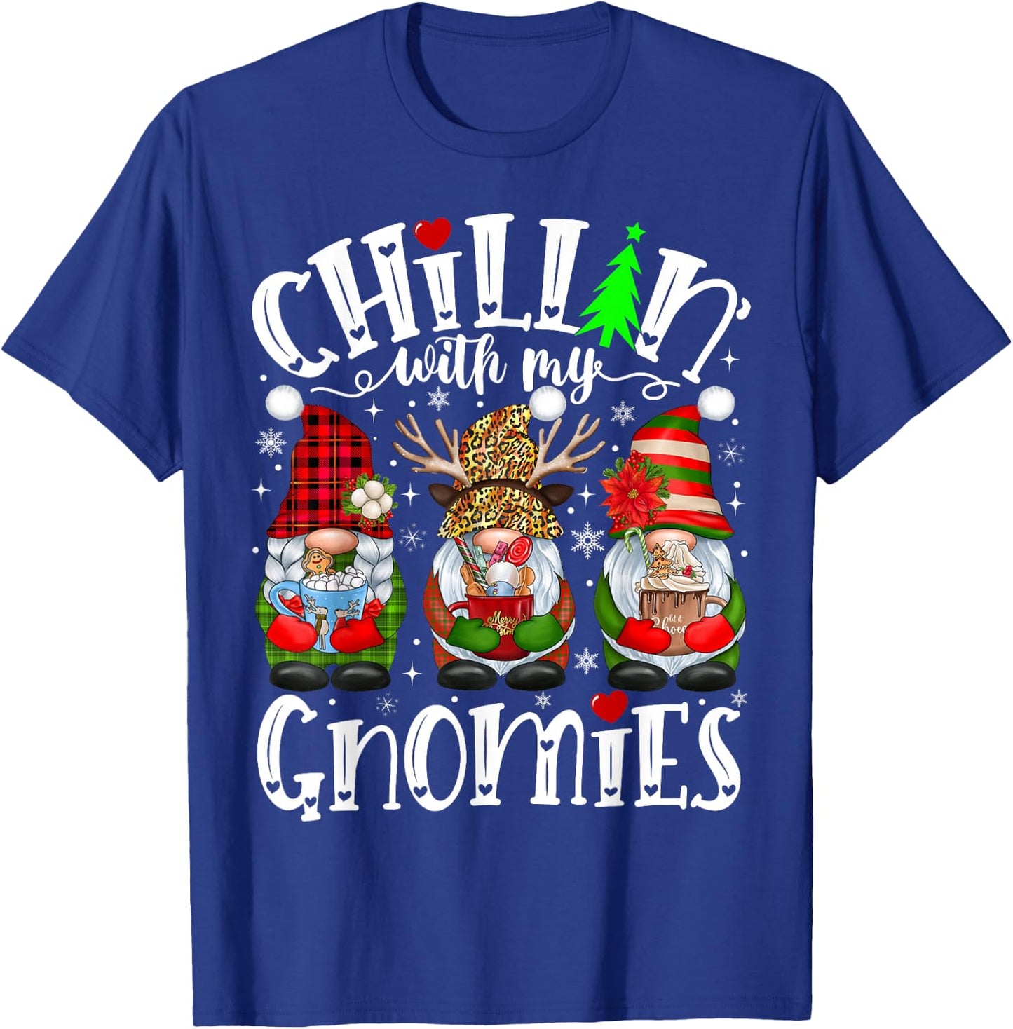 Chillin With My Gnomies Family Christmas Matching Pajamas T-Shirt - T-Shirt | Royal