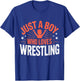 Just a Boy Who Loves Wrestling, Boys & Children, Wrestler Boy T-Shirt - T-Shirt | Royal