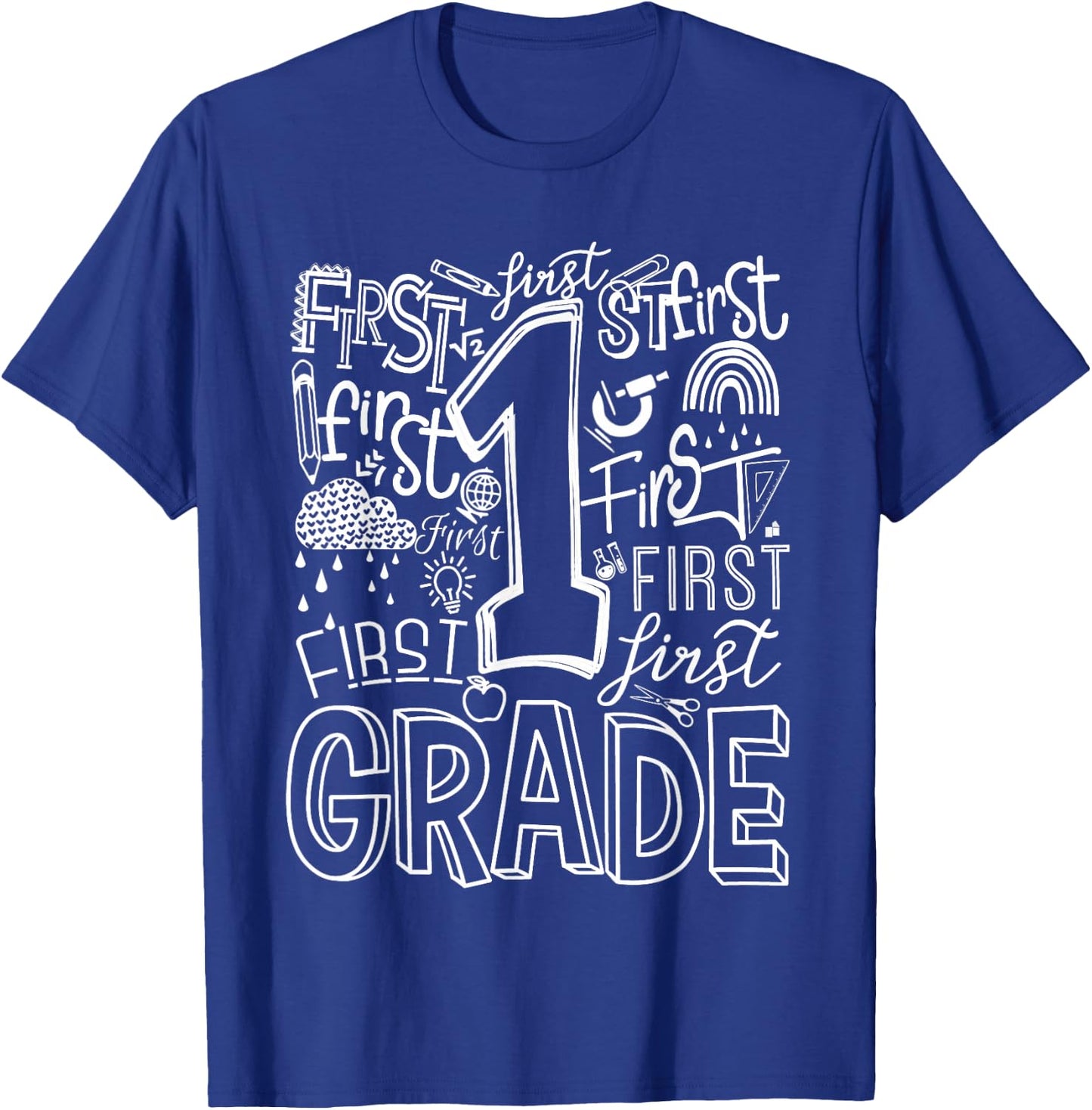 Typography 1st Grade Team Student Teacher T-Shirt - T-Shirt | Royal