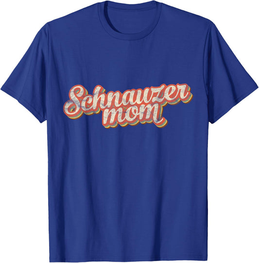Vintage Schnauzer Mom Gift Standard Giant Dog Lover Pet Mama T-Shirt - T-Shirt | Royal