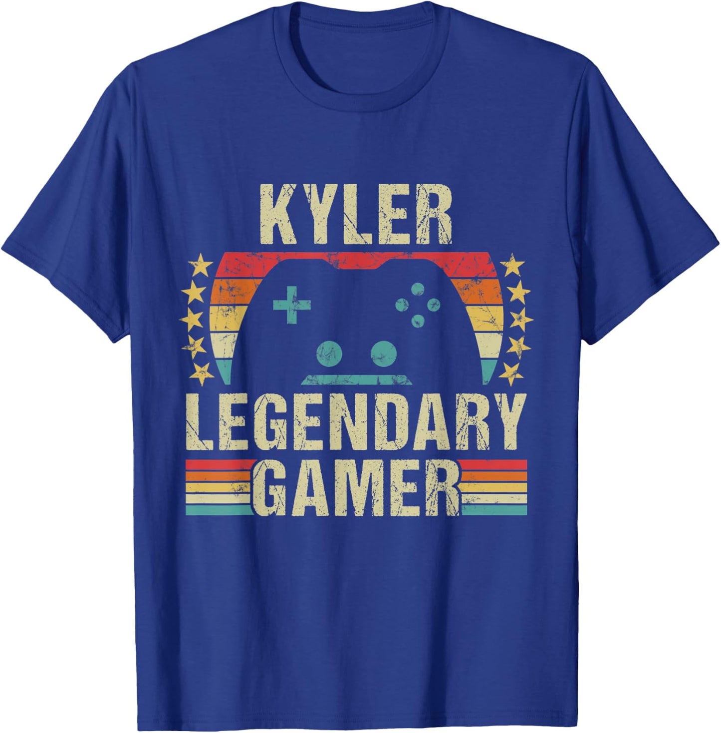Kyler Gamer Retro Gaming Vintage Game Personalized 70s T-Shirt - T-Shirt | Royal