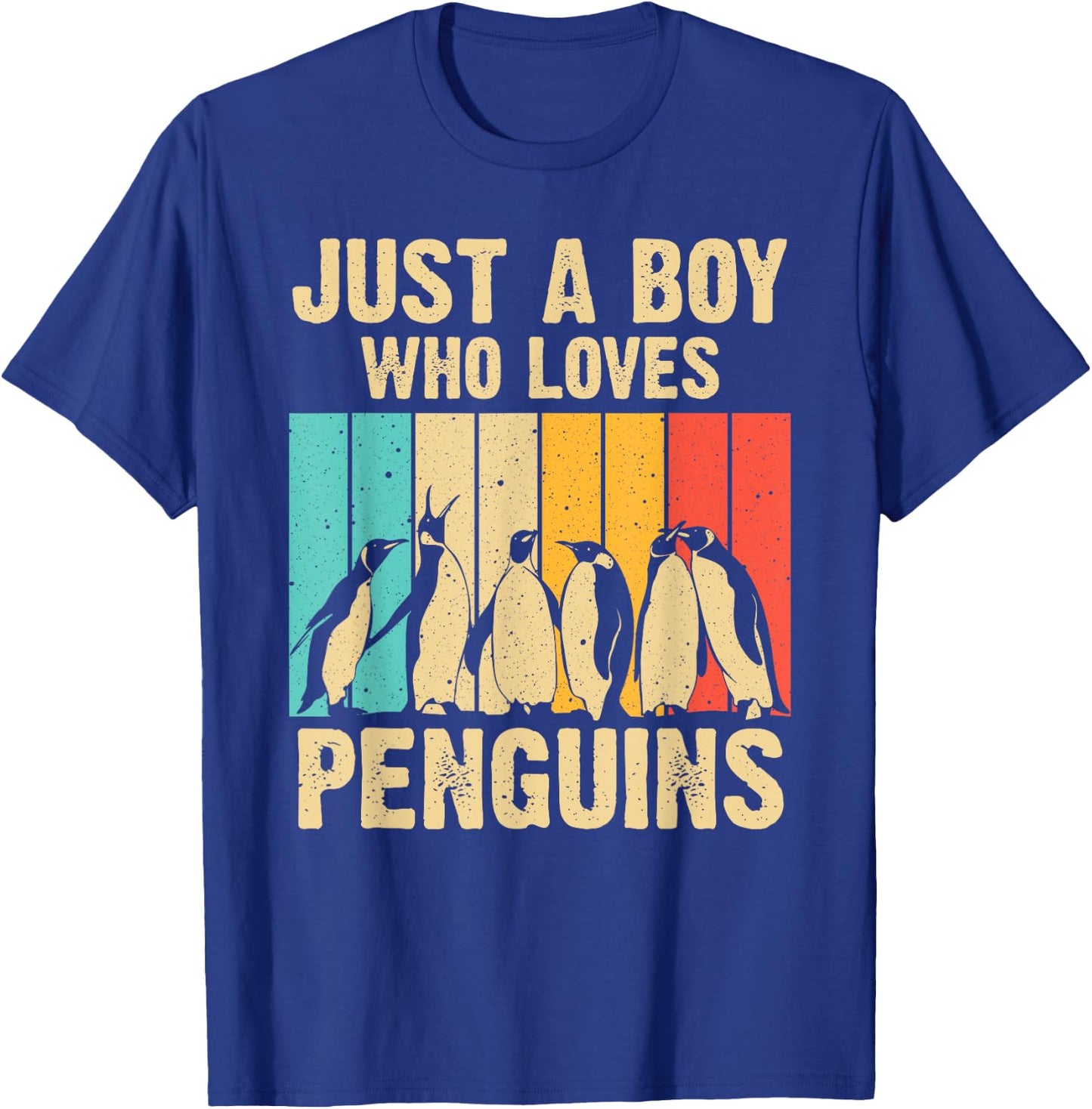Cute Penguin Art Boys Kids Men Bird Zoologist Penguin Lovers T-Shirt - T-Shirt | Royal