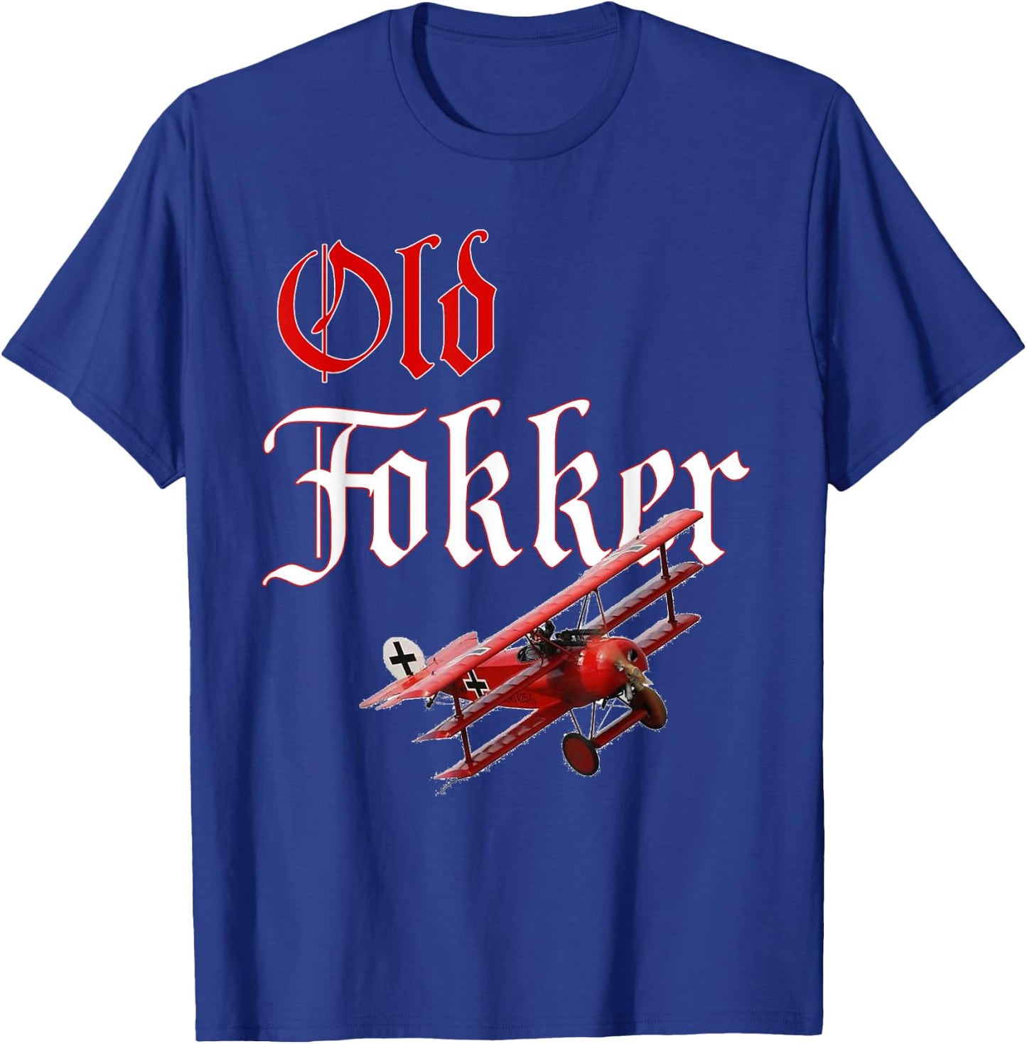 Old Fokker Triplane WW1 Fighter Plane Gift T-Shirt - T-Shirt | Royal