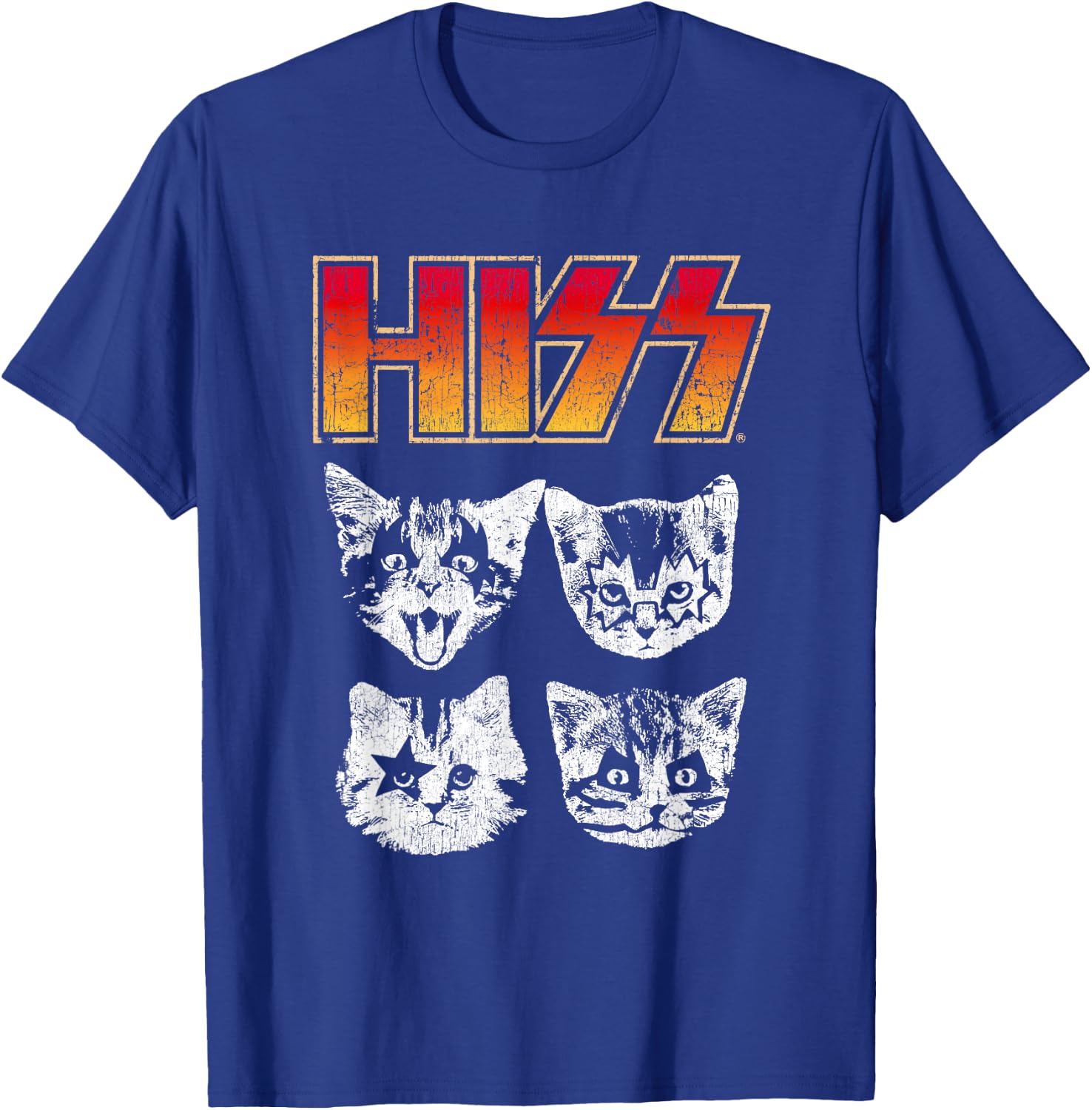 HISS Cat Funny Cats Kittens Rock Music Cat Lover Hiss Women Kids T-Shirt - T-Shirt | Royal