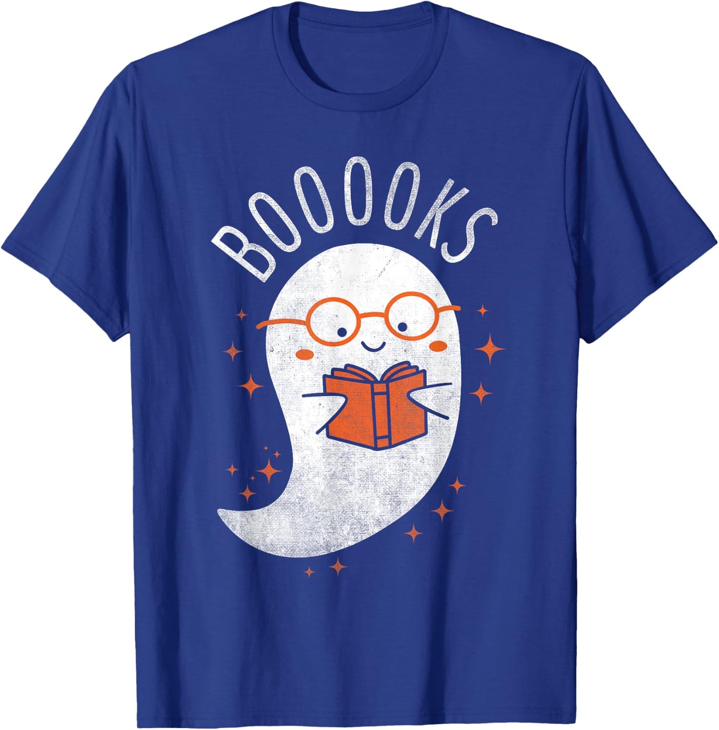 Booooks Ghost Funny Halloween Teacher Book Library Reading T-Shirt - T-Shirt | Royal