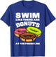 Funny Swimming Donut Design Men Women Swimmer Sports Athlete T-Shirt - T-Shirt | Royal