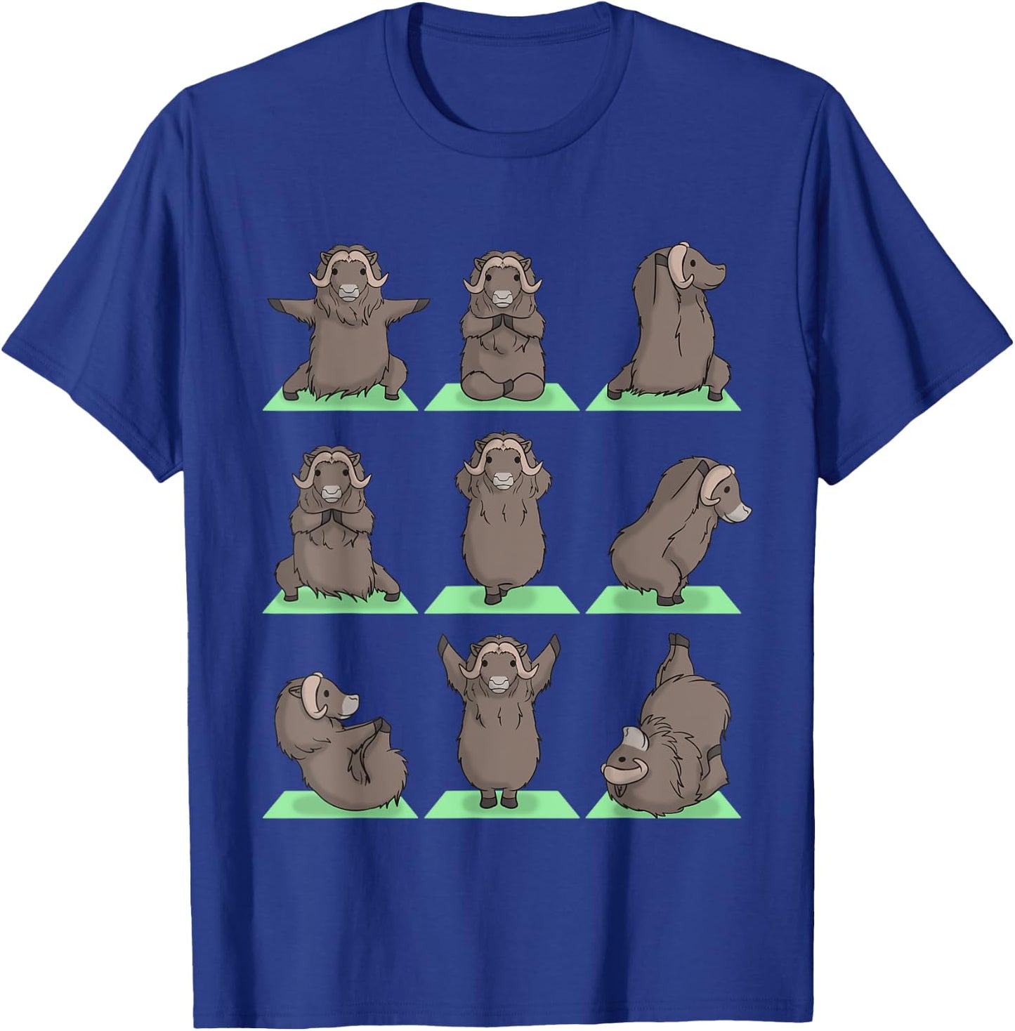 Musk Ox Yoga Pose Zen Cute Workout Exercise Yogi Funny T-Shirt - T-Shirt | Royal