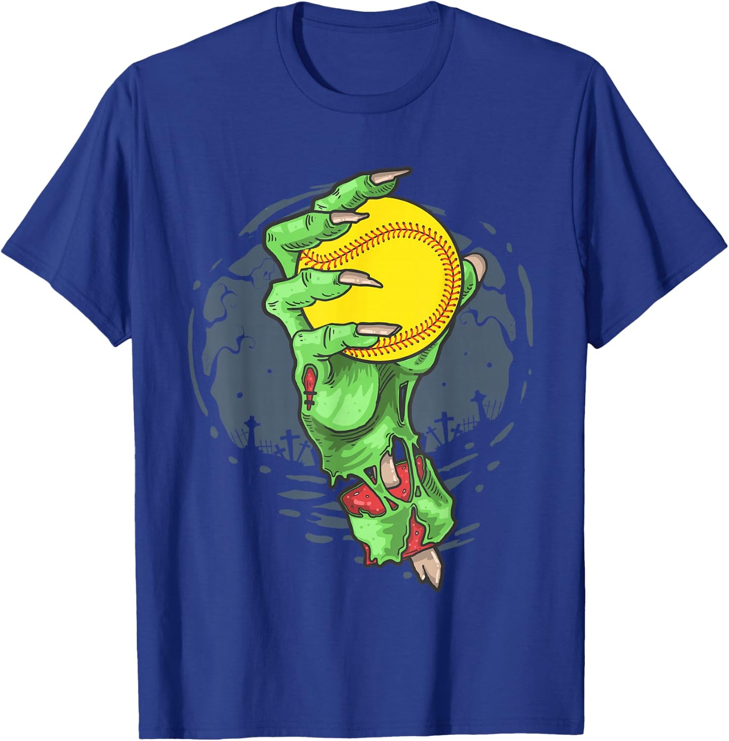 Softball Zombie Hand Softball Player Halloween Costume T-Shirt - T-Shirt | Royal