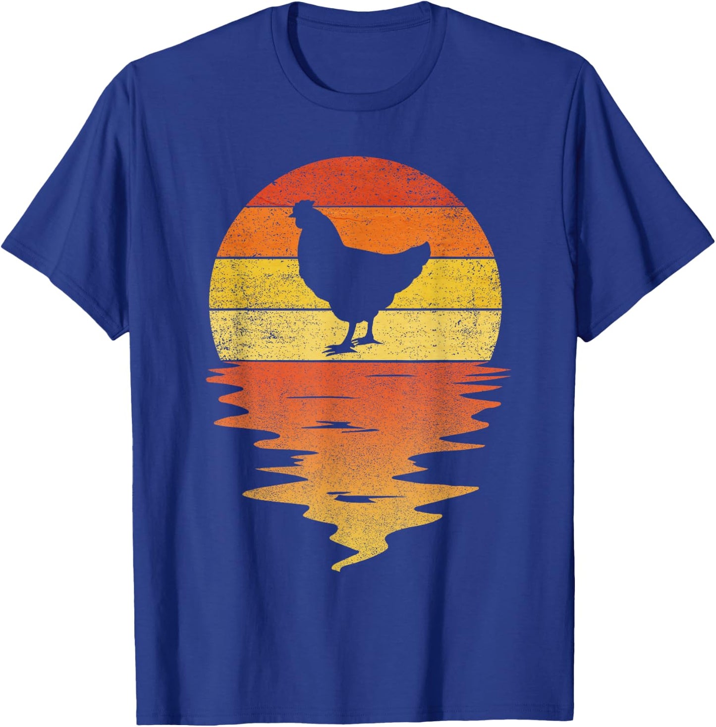 Chicken shirt 70s vintage retro sunset Chicken T-Shirt - T-Shirt | Royal