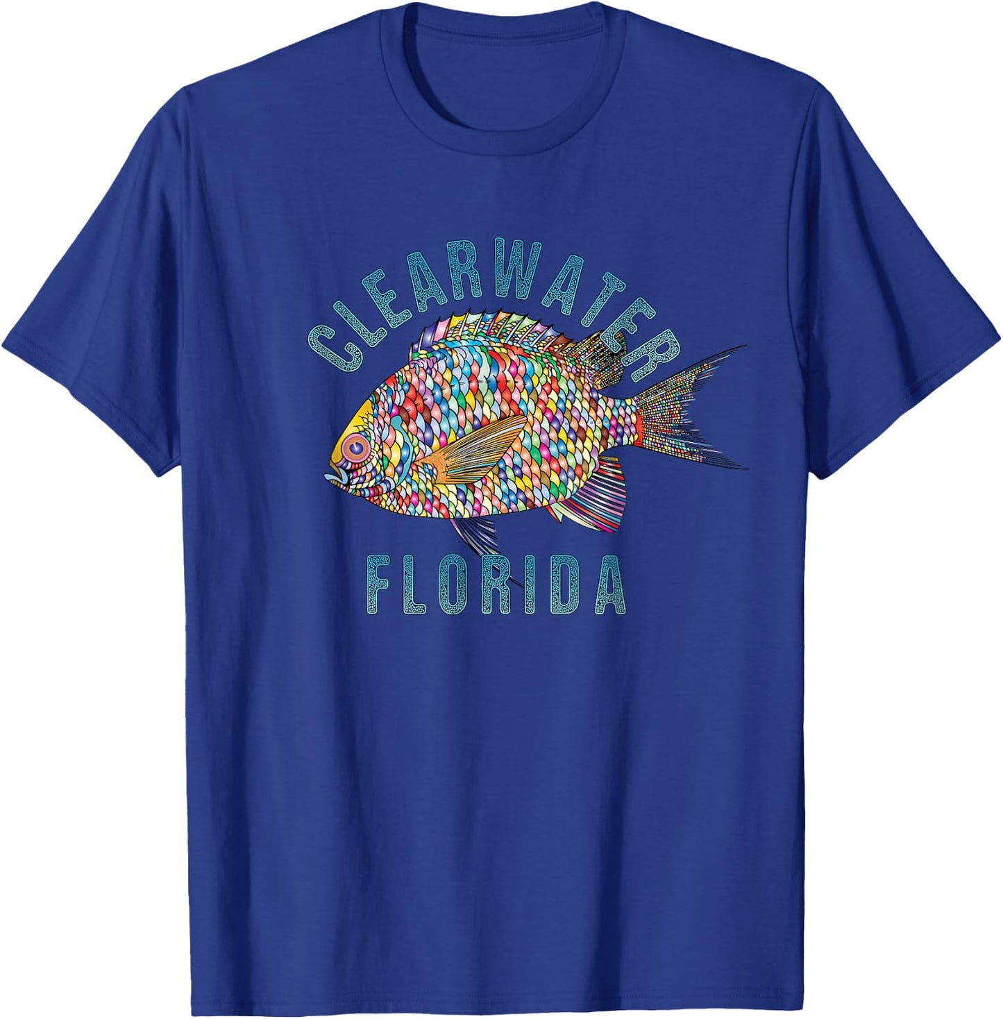 Clearwater, Florida Beach Design / Souvenir Illustration Men Women Girls Kids T-Shirt - T-Shirt | Royal