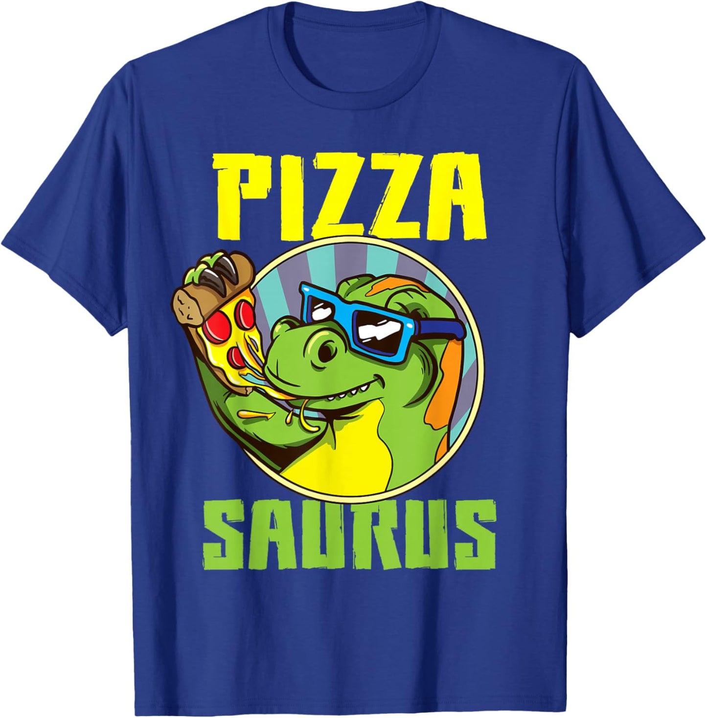 Pizza Saurus T-Rex Dinosaur Eating Pizza Pizzasaurus T-Shirt - T-Shirt | Royal