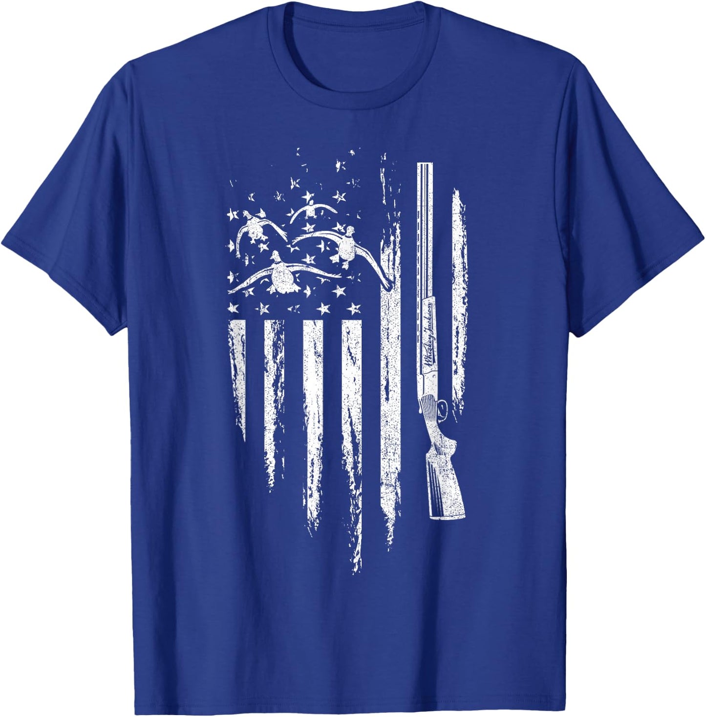 Duck Hunting American Flag Waterfowl Goose Gift Hunter T-Shirt - T-Shirt | Royal