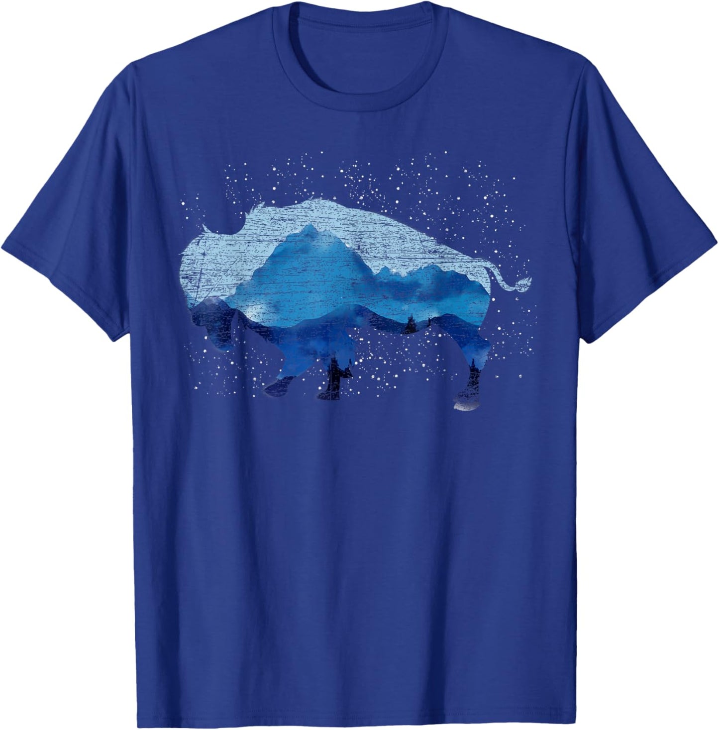 American Bison Nature Mountains Countryside Buffalo T-Shirt - T-Shirt | Royal