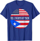 Half American Half Puerto Rican USA Flag Puerto Rico DNA T-Shirt - T-Shirt | Royal