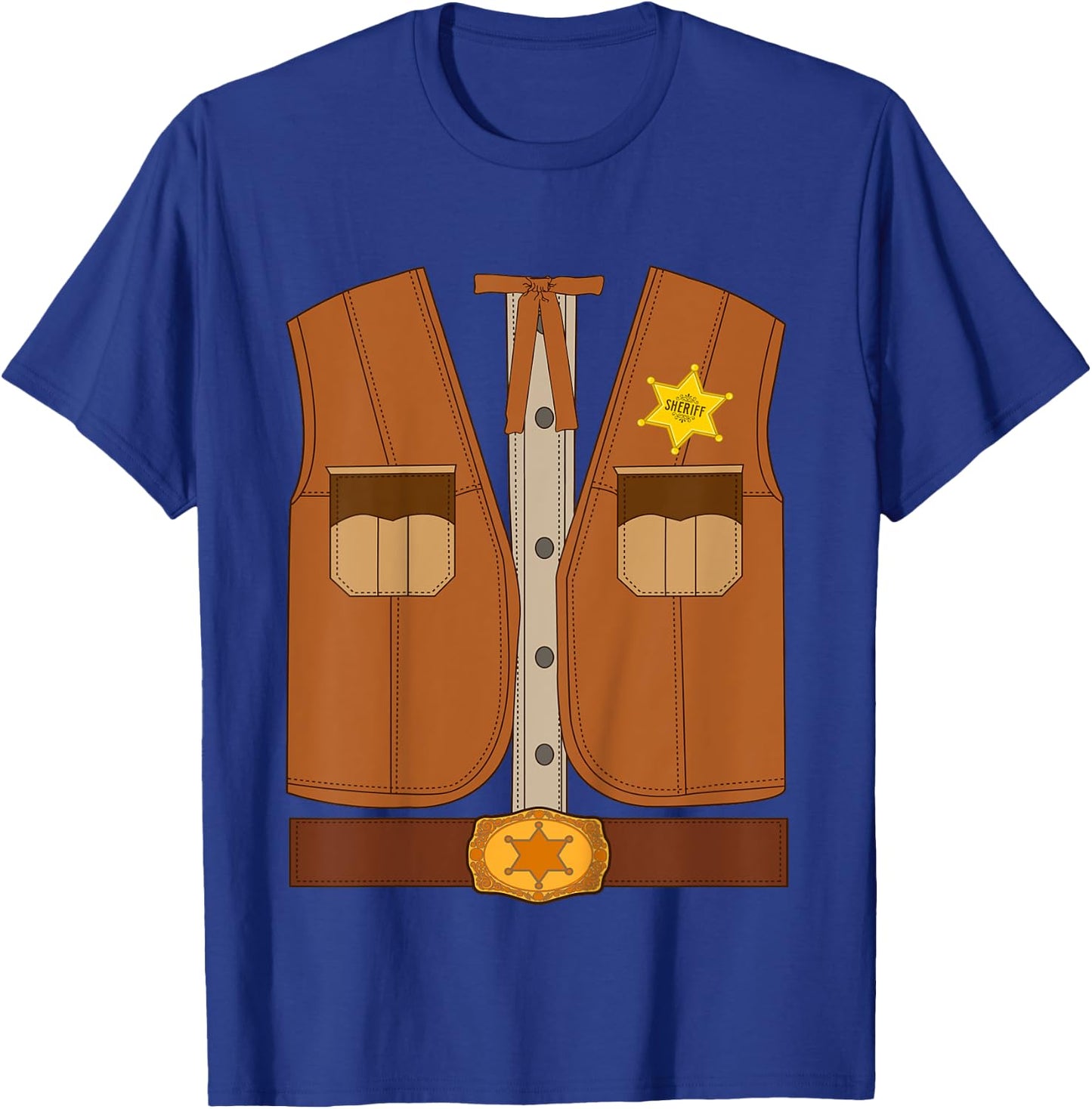 Kids Cowboy Western Sheriff Texas Kids Halloween Costume T-Shirt - T-Shirt | Royal