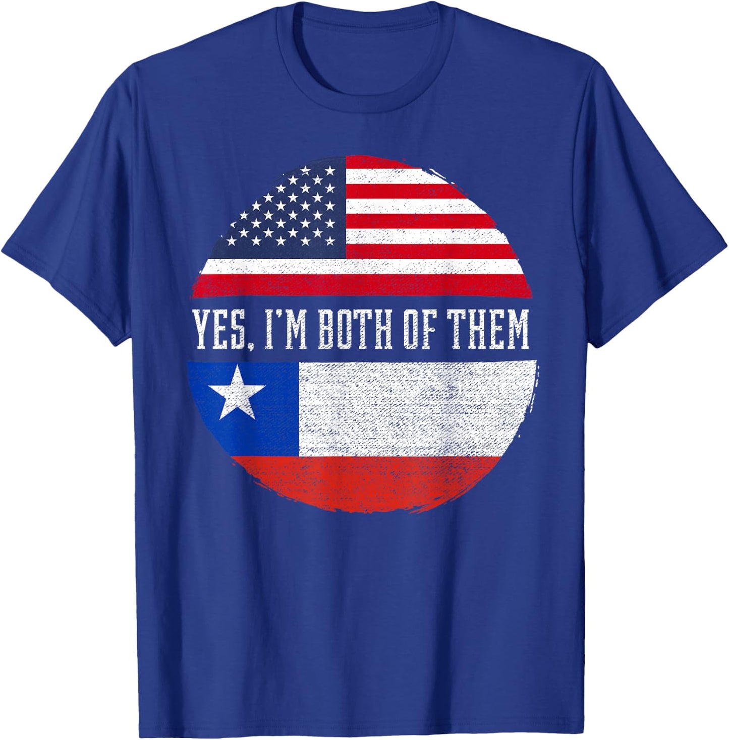 Half American Half Chilean USA Flag Chile Heritage DNA T-Shirt - T-Shirt | Royal