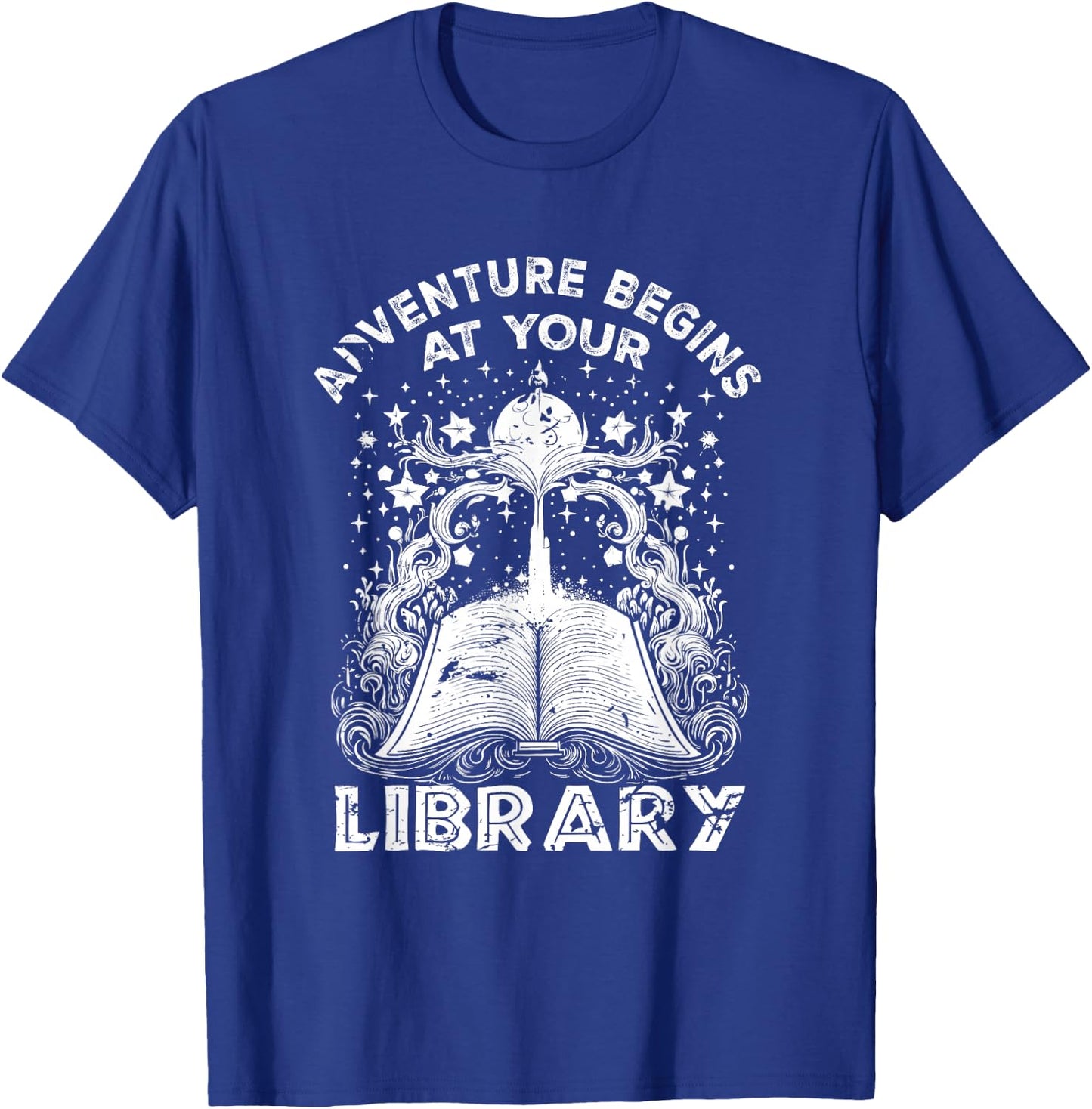Adventure Begins At Your Library Summer Reading Program T-Shirt - T-Shirt | Royal