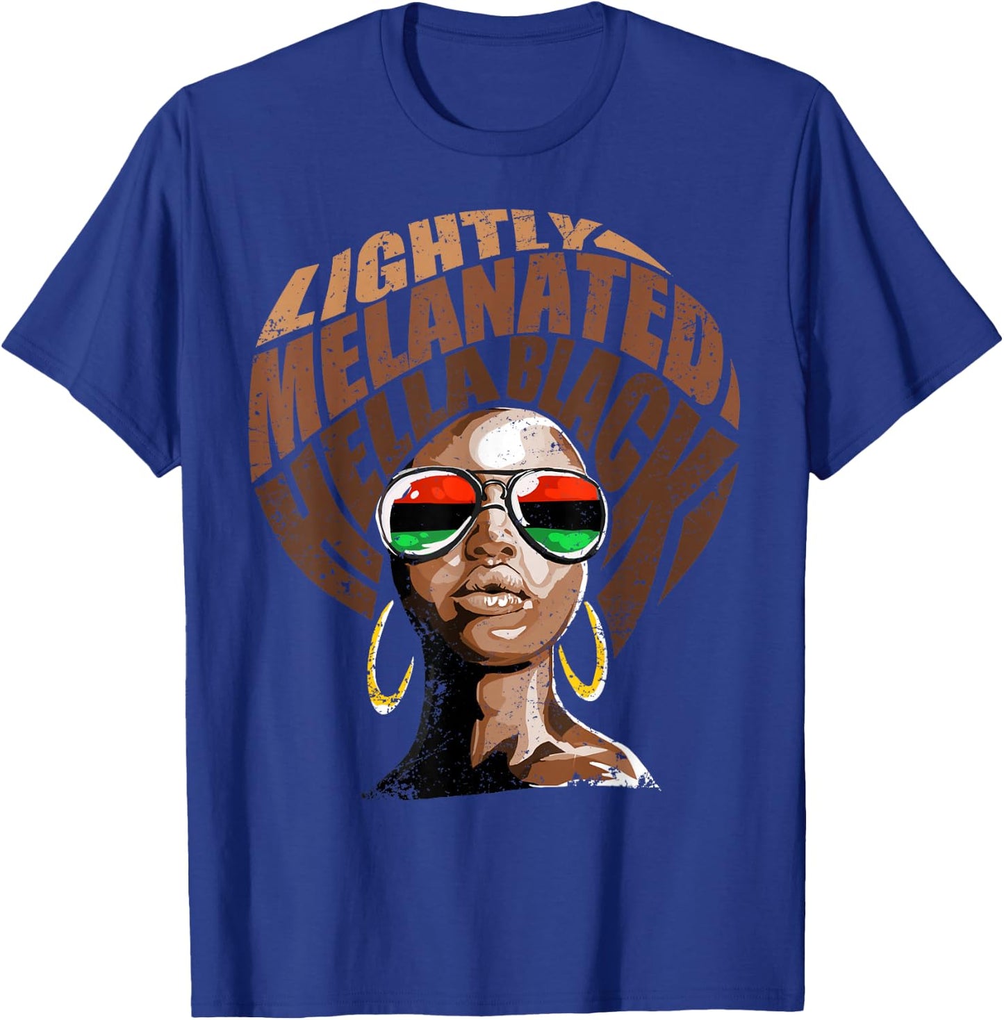 Lightly Melanated Hella Black T-Shirt - T-Shirt | Royal