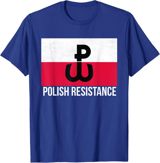 Flag of Poland Polish Resistance T Shirt T-Shirt - T-Shirt | Royal