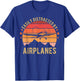 Easily Distracted By Airplanes Lover Pilot Funny Aviation T-Shirt - T-Shirt | Royal