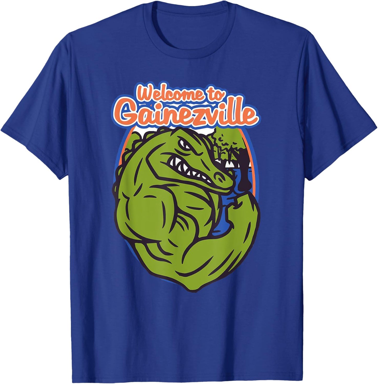 Gainezville Florida Gator flexing muscle T-Shirt - T-Shirt | Royal