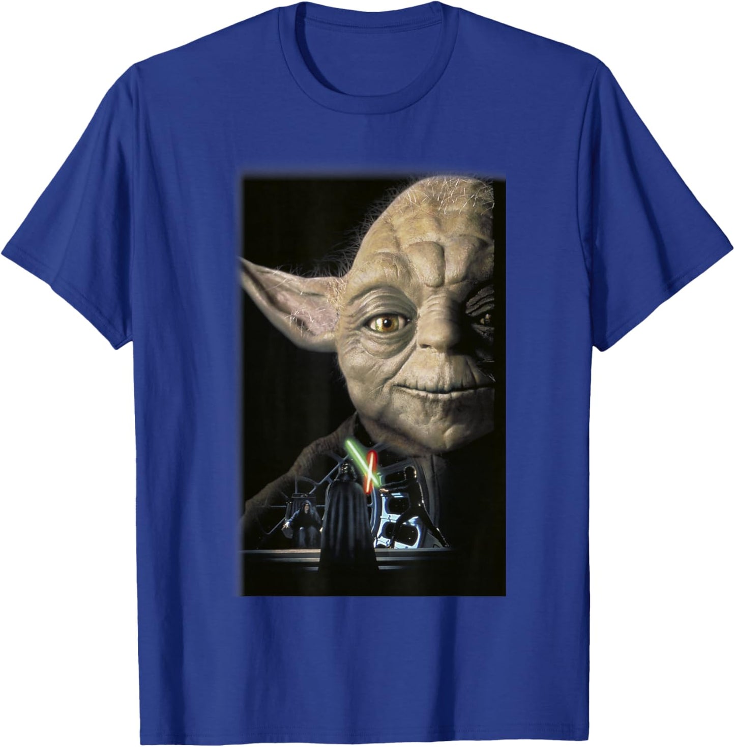 Star Wars Yoda Big Face Lightsaber Battle T-Shirt - T-Shirt | Royal