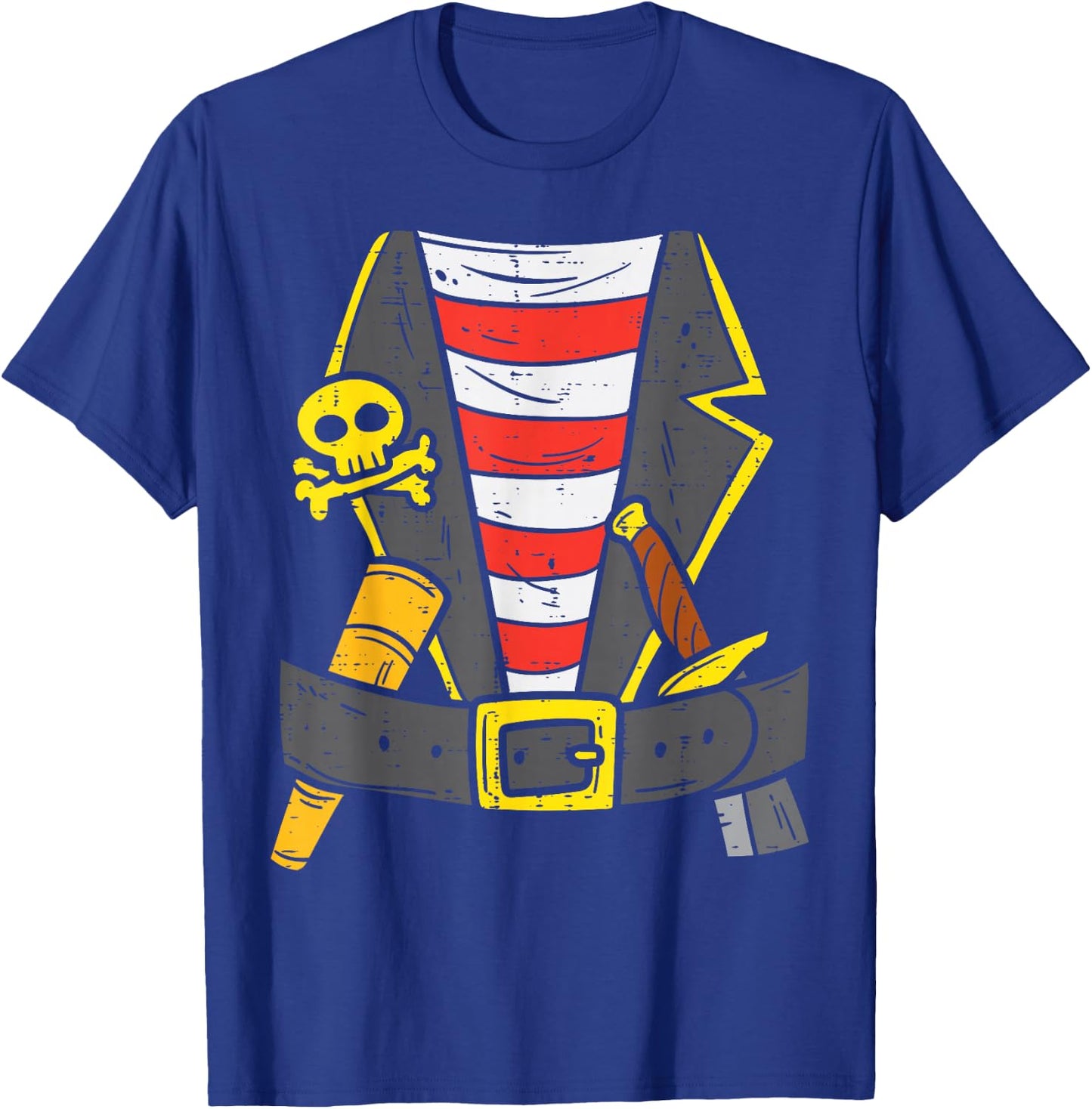Buccaneer Pirate Carribean Costume Halloween Men Boys Kids T-Shirt - T-Shirt | Royal