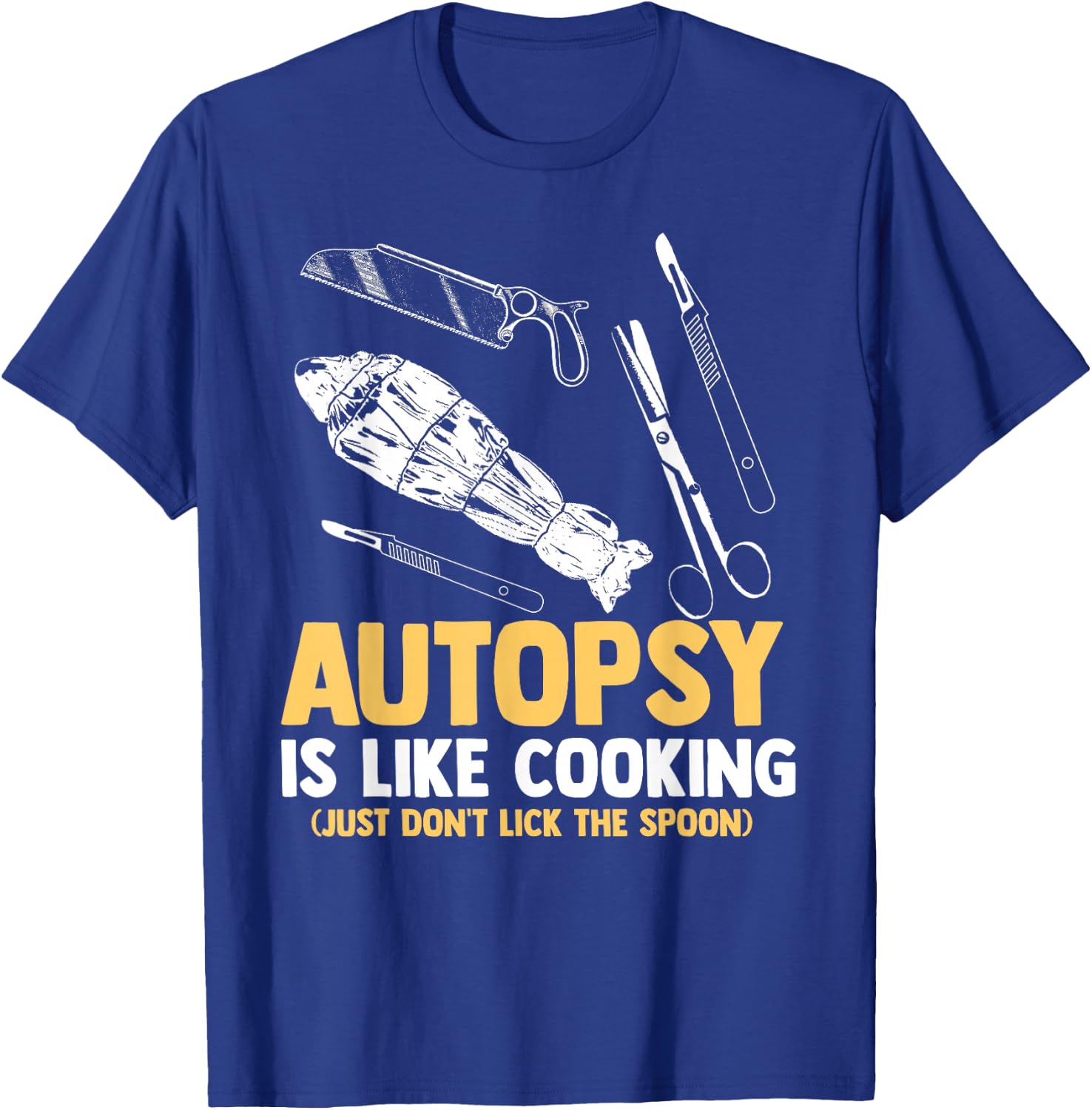 Funny Forensic Scientist Autopsy Cooking Don't Lick Spoon T-Shirt - T-Shirt | Royal