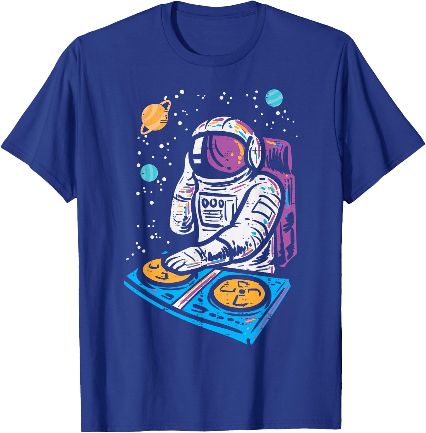 Dj Mixer Astronaut Turntable Space Galaxy Edm Women Men Kids T-Shirt - T-Shirt | Royal