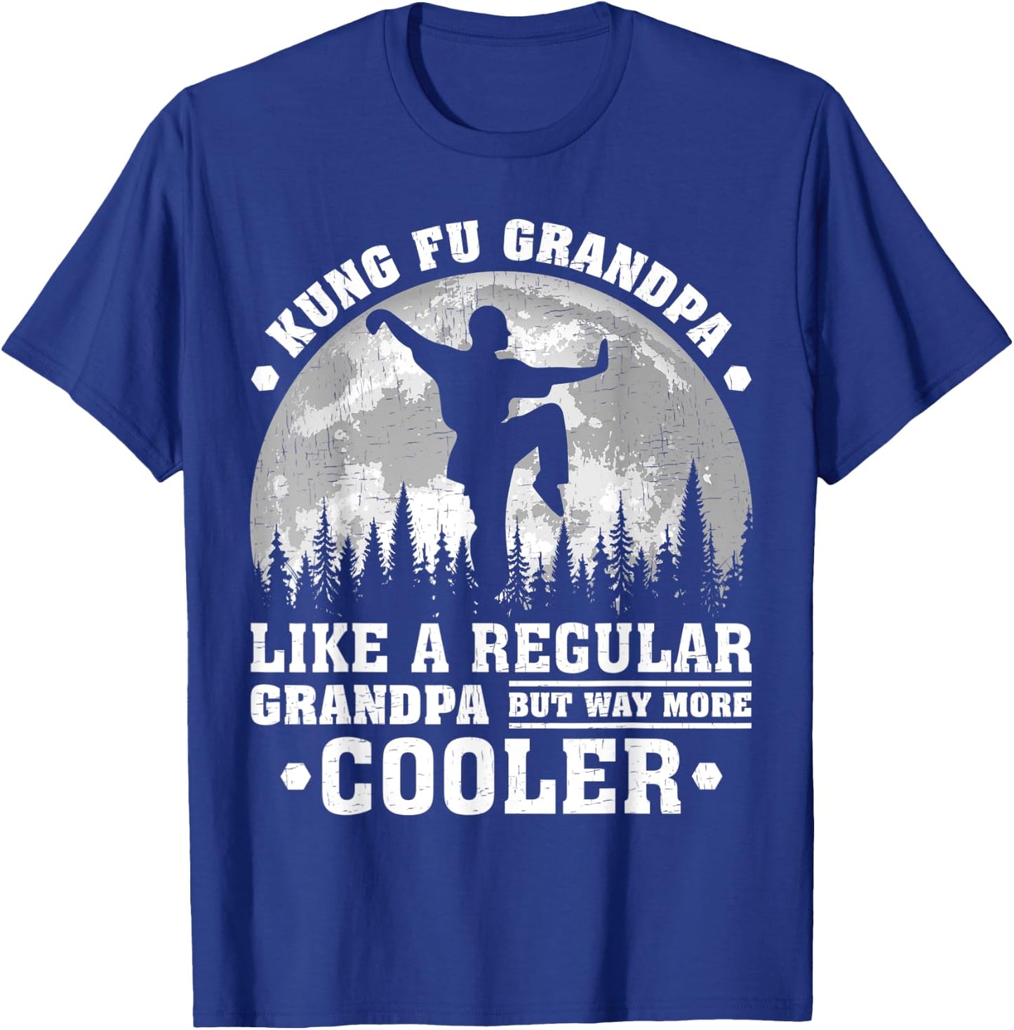 Kung Fu Grandpa Funny Moon Vintage Kung Fu Father's Day T-Shirt - T-Shirt | Royal