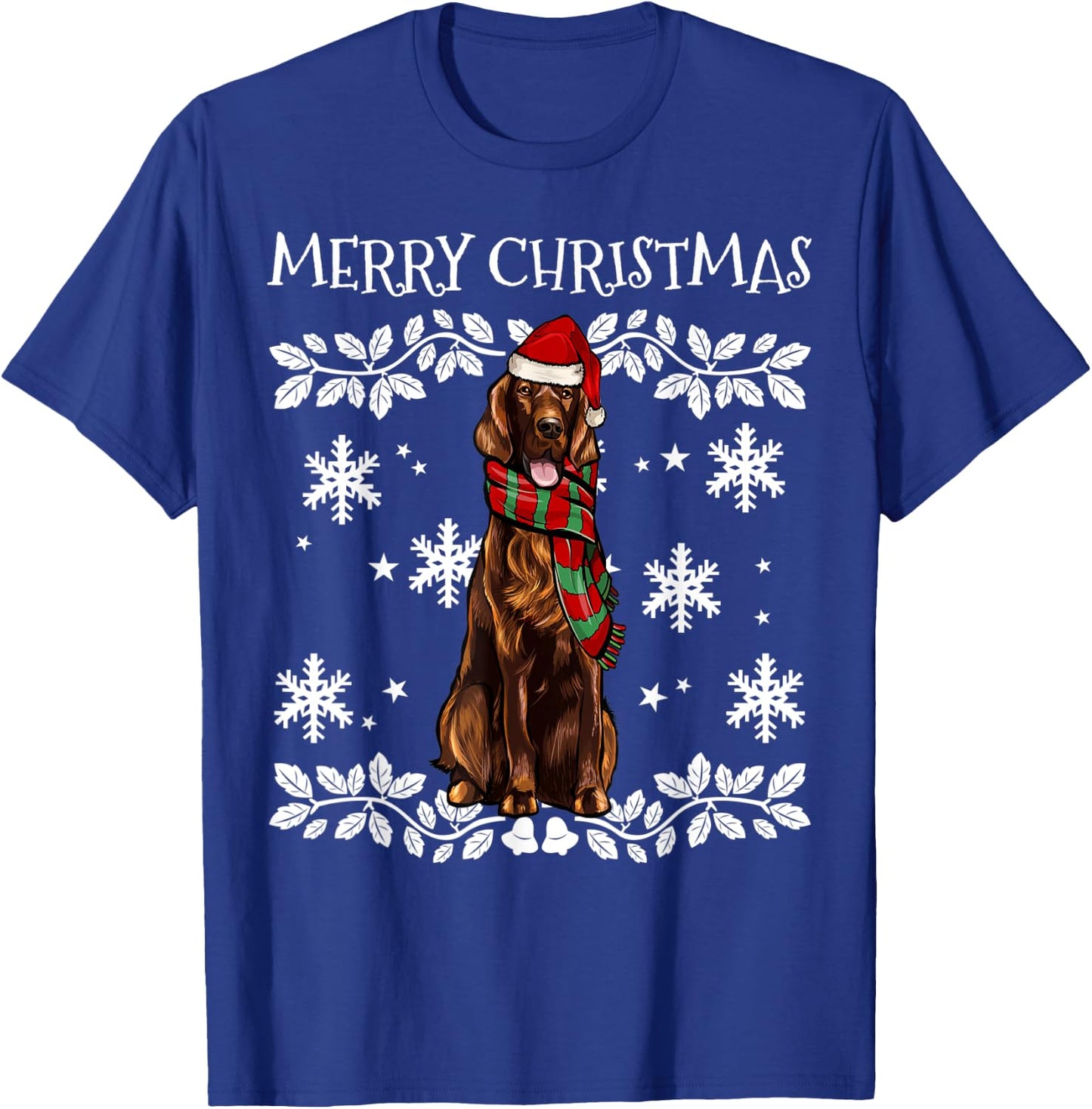 Merry Christmas Setter Irish Ugly Christmas T-Shirt - T-Shirt | Royal