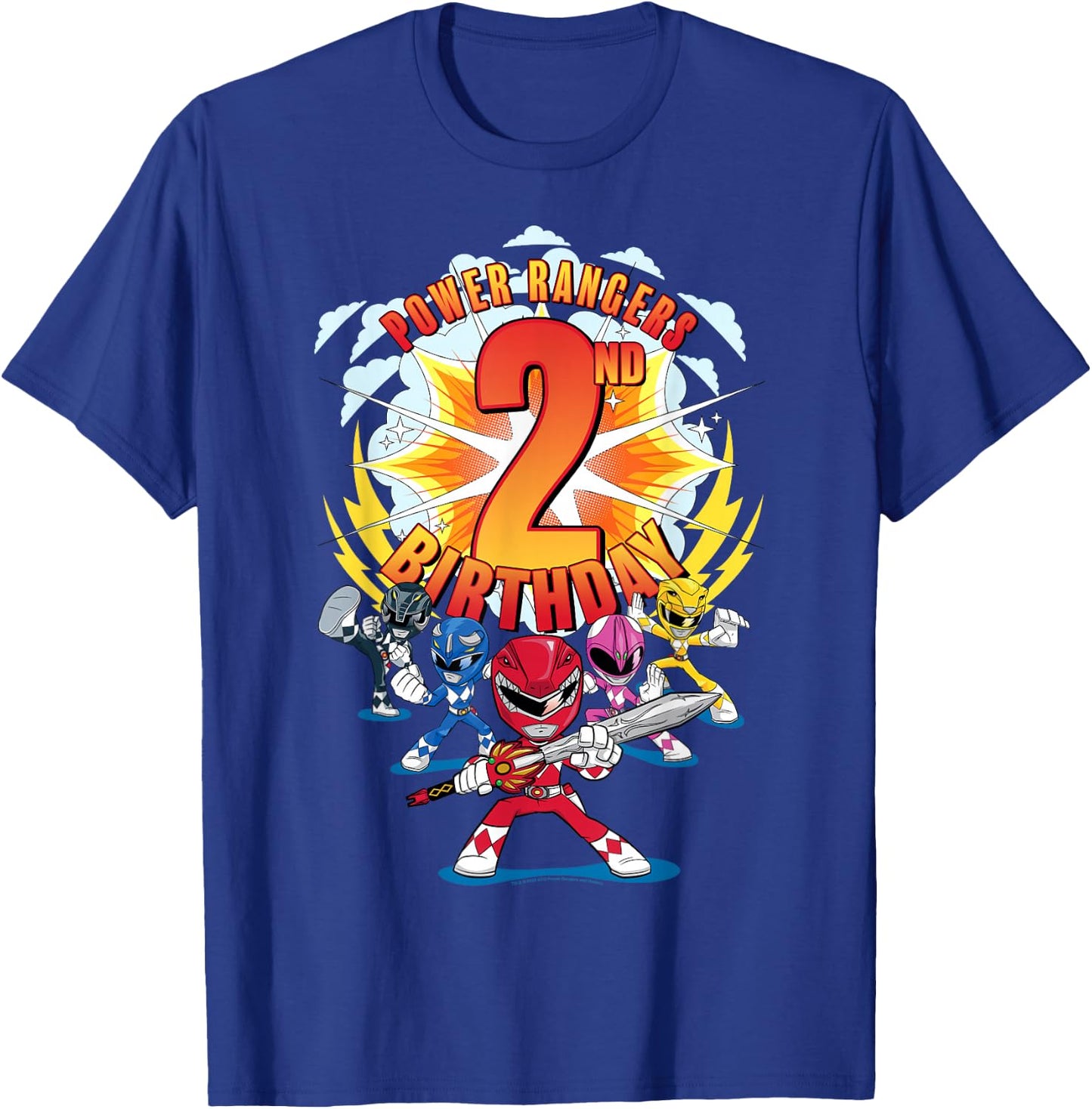 Power Rangers Awesome 2nd Birthday Mini Action Shot T-Shirt - T-Shirt | Royal