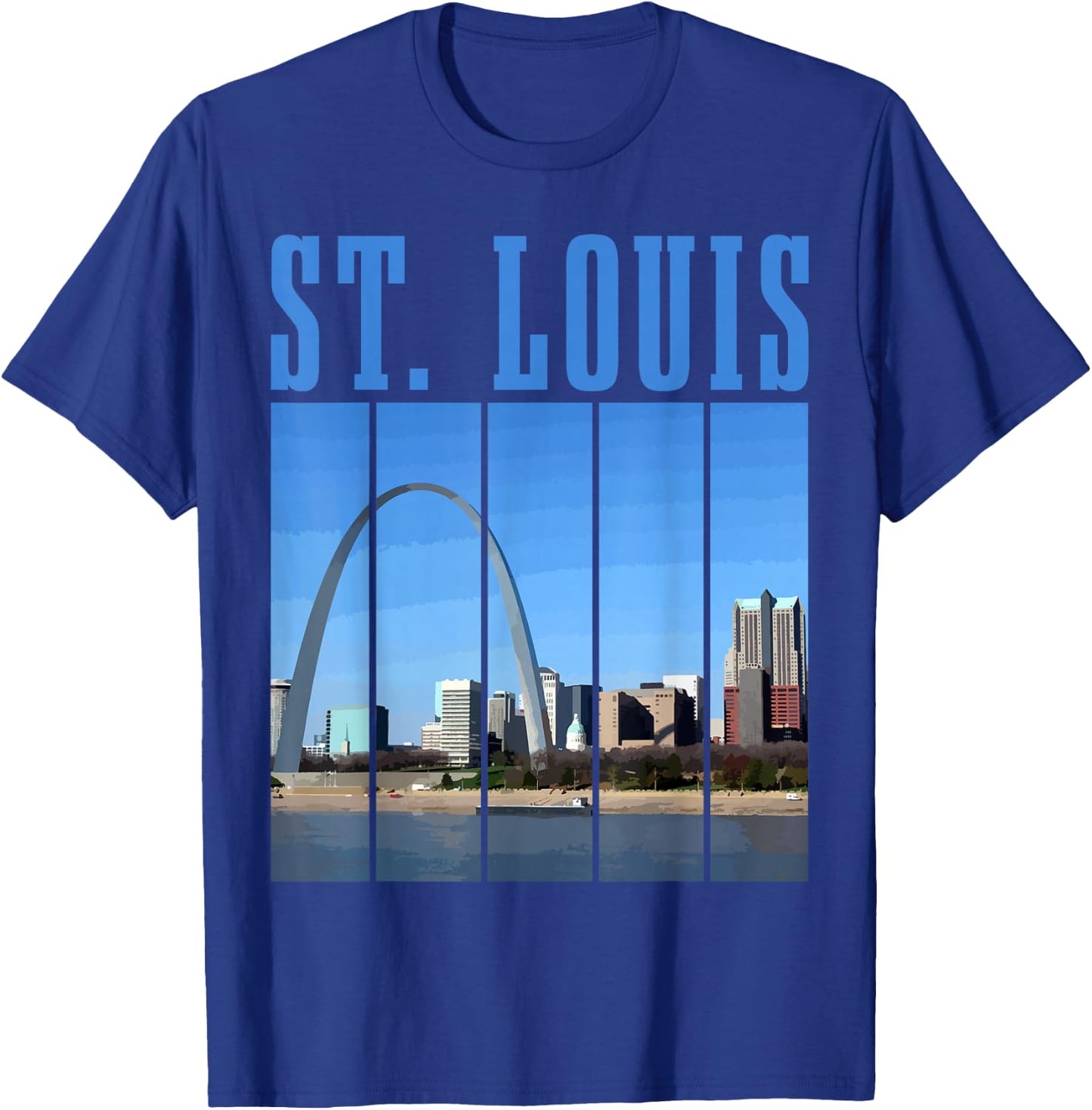 St. Louis Skyline 314 Missouri Vintage Pride T-Shirt - T-Shirt | Royal