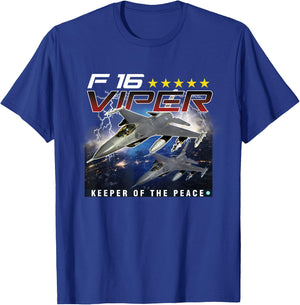 F-16 Airforce Jet Pilot Gift T-Shirt - T-Shirt | Royal