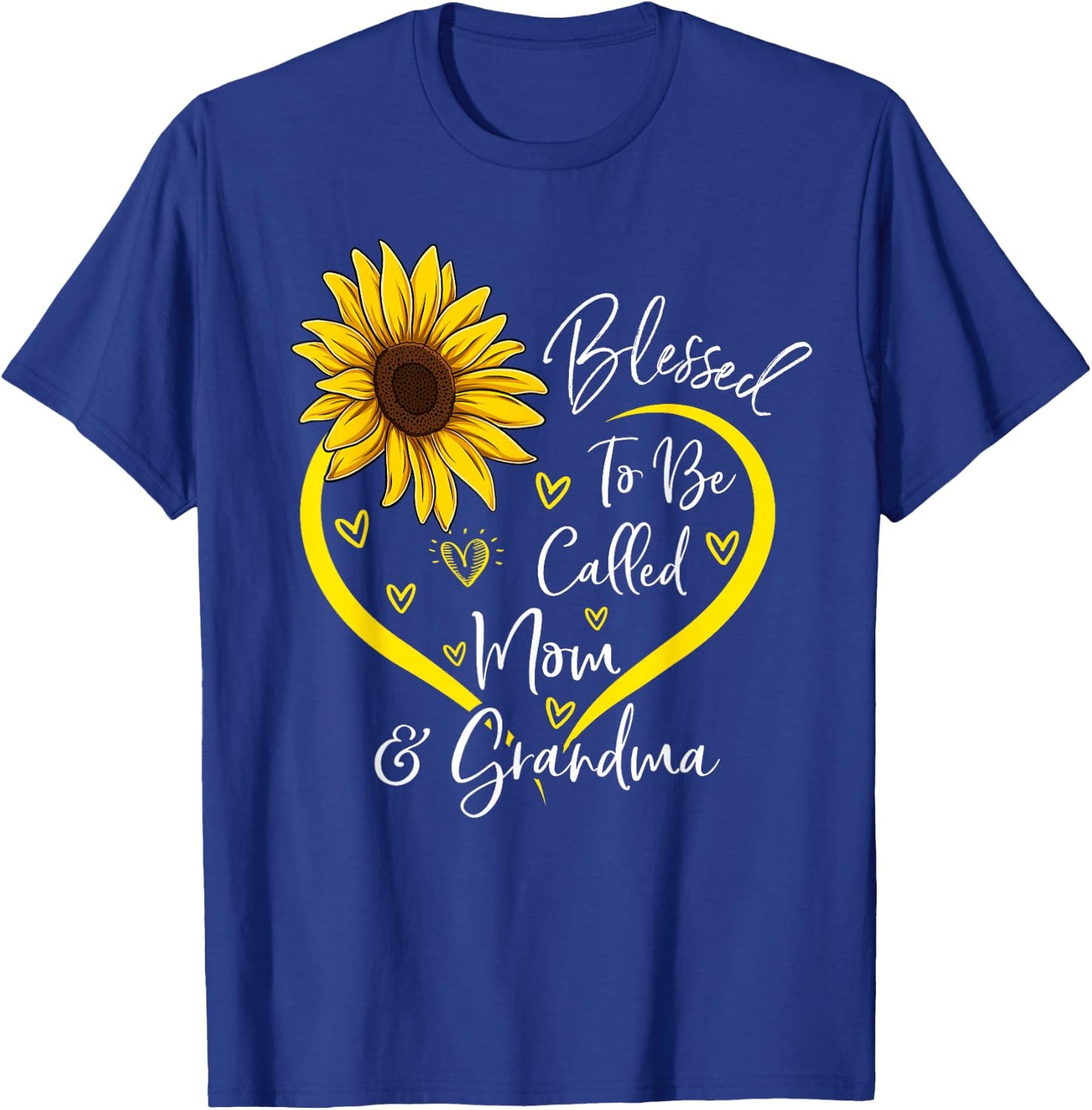 Blessed To Be Called Mom And Grandma Mother's Day Heart T-Shirt - T-Shirt | Royal