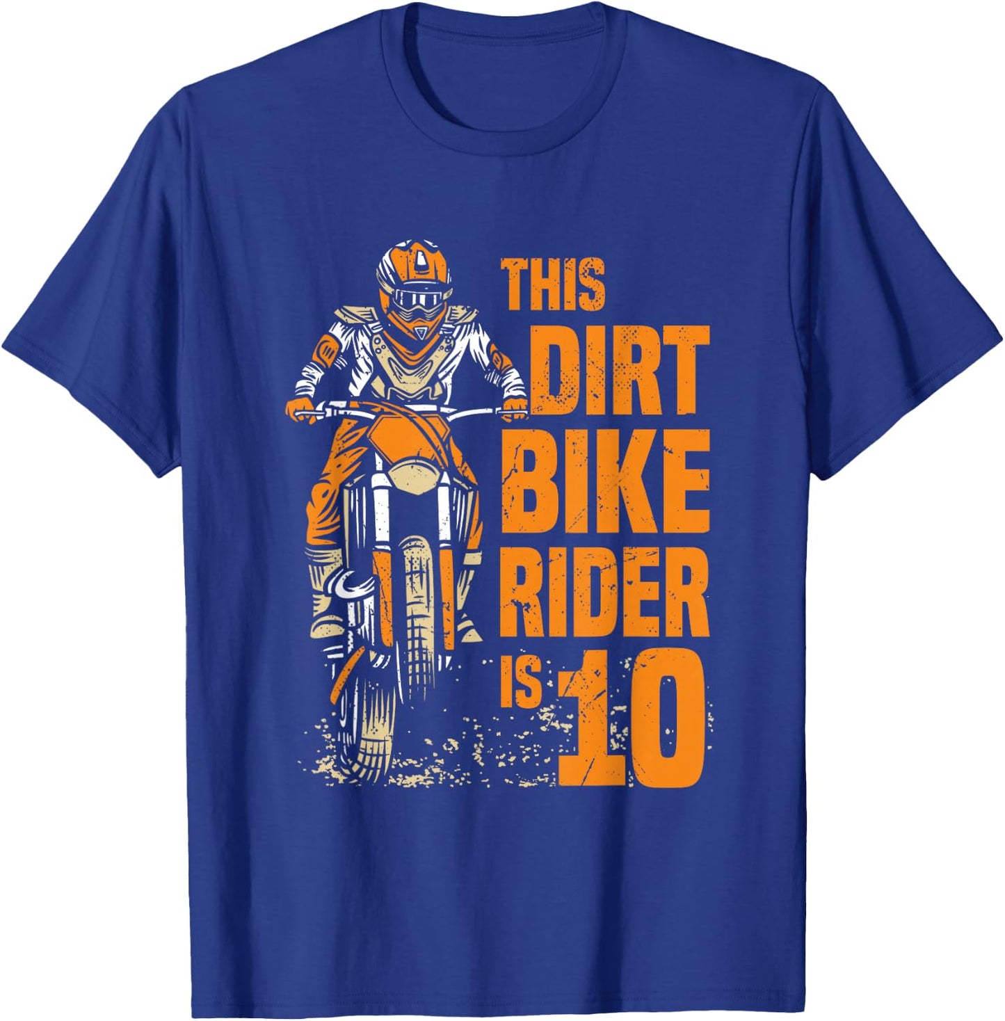 This Little Dirt Bike Rider Is 10th Birthday Boy Motocross T-Shirt - T-Shirt | Royal