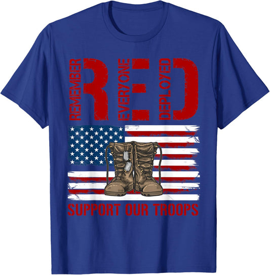 Support Our Troops - Soldier Veteran Red Friday Military T-Shirt - T-Shirt | Royal