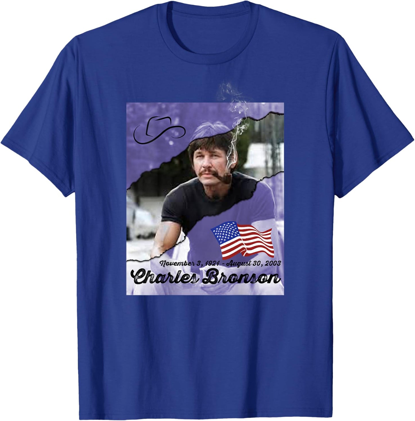 Charles Bronson_002_Back Printed T-Shirt - T-Shirt | Royal