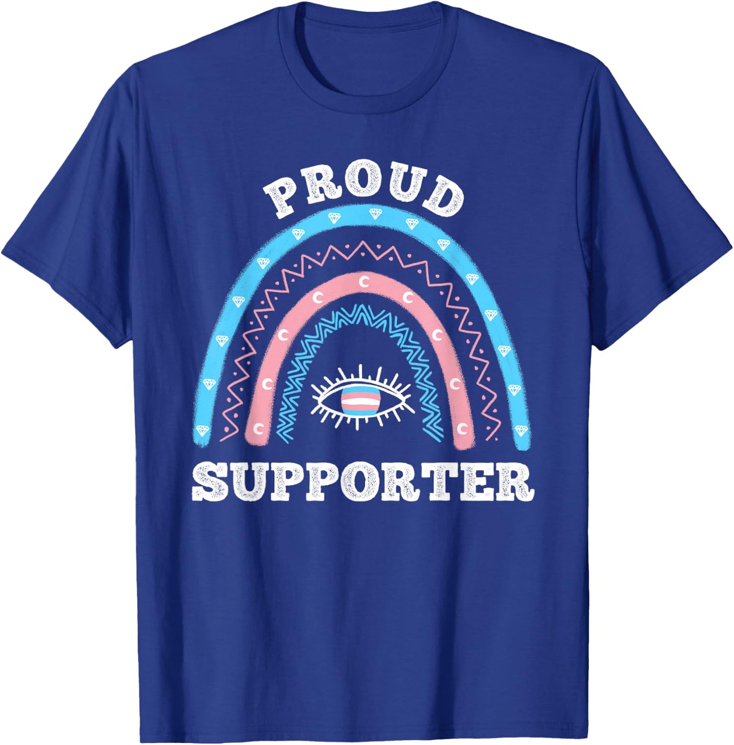Boho Rainbow Proud Supporter Transgender T-Shirt - T-Shirt | Royal