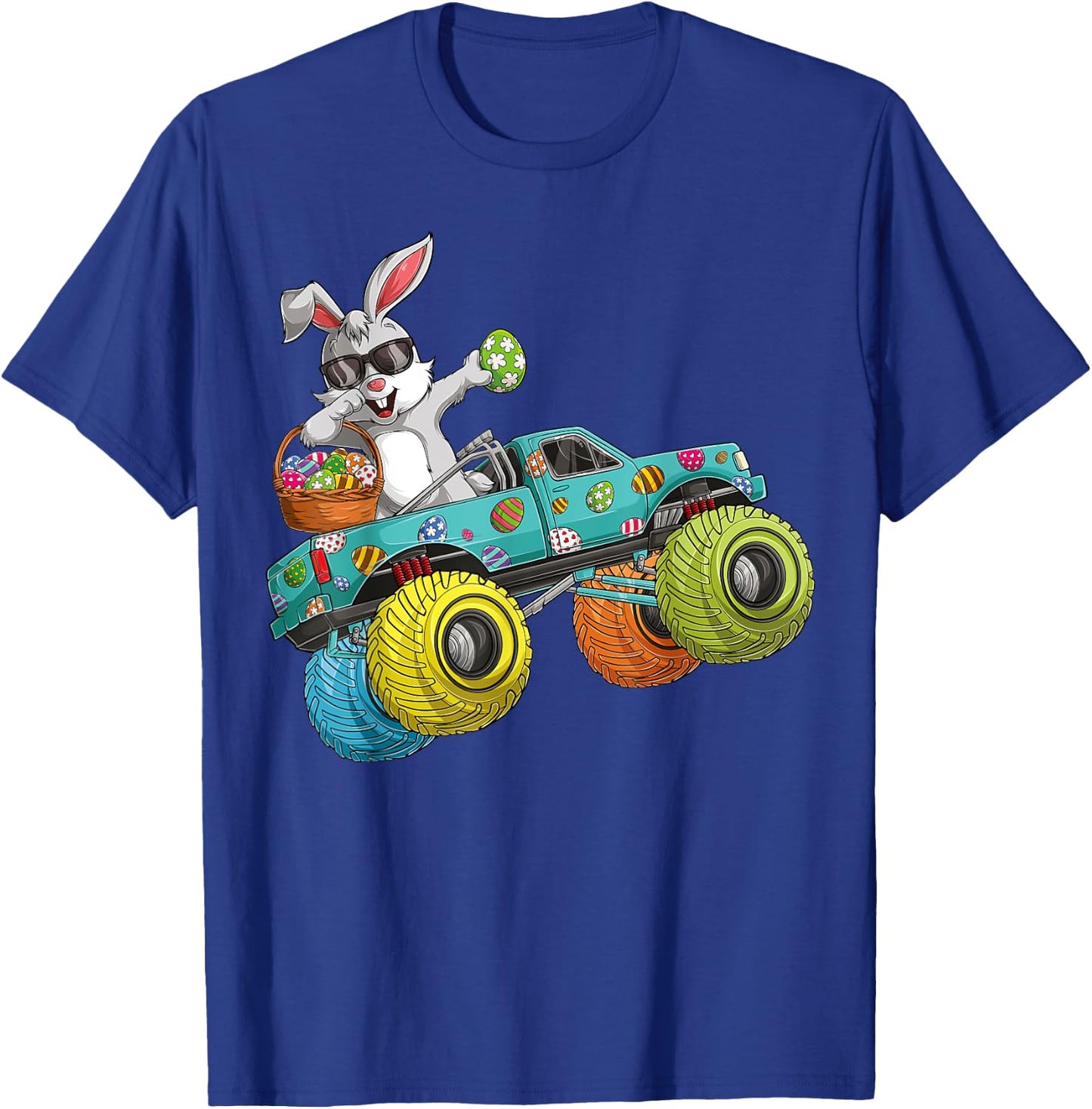 Dabbing Bunny Happy Easter Monster Truck Lovers Kids Boys T-Shirt - T-Shirt | Royal