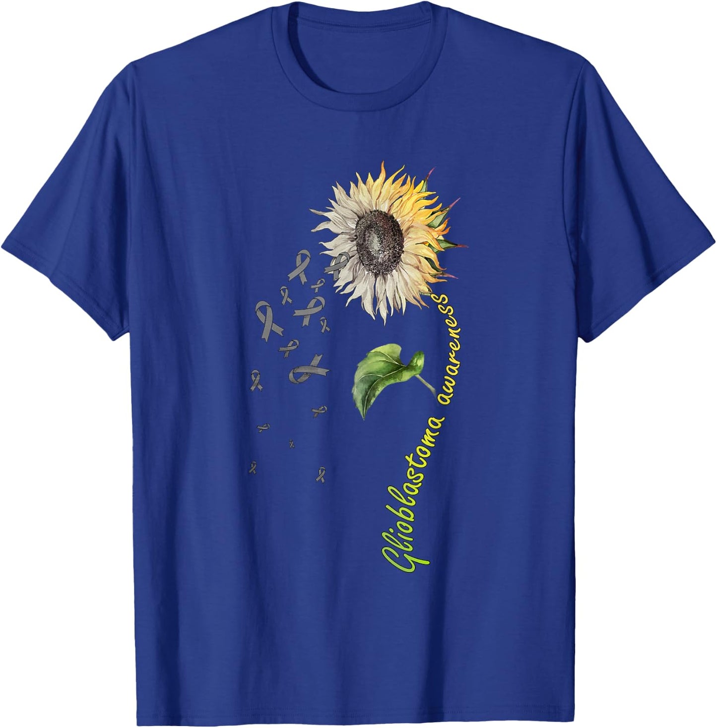 Glioblastoma Awareness Sunflower T-Shirt - T-Shirt | Royal