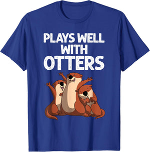 Funny Otter Design Women Sea Otter Wild Pet Mammal T-Shirt - T-Shirt | Royal